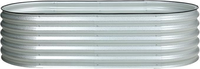 BPS 4-in-1 Metal Raised Garden Bed, 5x2 FT Galvanized Planter Raised Beds for Vegetables, Flowers 17" Extra Tall