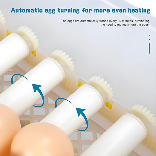 120 Egg Incubator with Automatic Egg Turning and Temperature Control | Humidity Monitor | Large Incubator for Hatching Eggs | Poultry Hatcher Machine | Dual Air Vent 360° Clear View