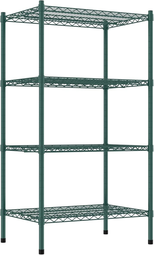 Commercial NSF Listed Green Epoxy Stationary Wire Shelving Kit 21" x 30" x 54", with 4 Shelves Perfect for Warehouse, Walk-in Refrigerator, Freezer, Grocery Store, Restaurant, Dishroom
