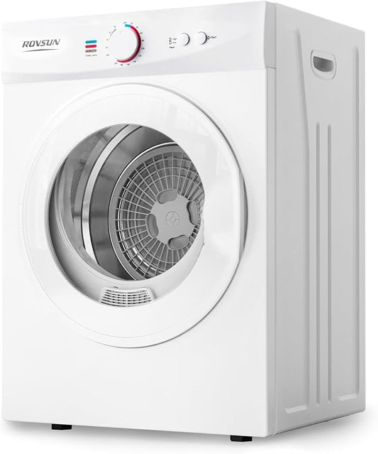 ROVSUN 1.8 Cu.Ft Portable Clothes Dryer, Front Load Dryer Machine, Compact Laundry Dryer with Stainless Steel Tub for Apartment, Home, Dorm (Classic Knob Control)