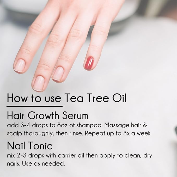 Tea Tree Essential Oil – 16 fl oz (473 ml) – 100% Pure & Undiluted – Steam-Distilled Melaleuca – Amber Glass Bottle – Natural Cleaning, Diffuser, and DIY Use – GreenHealth