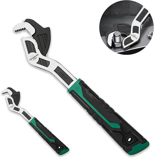 2PC Adjustable Wrench - Auto Size Adjusting, 0.6"-1.38" (7-35MM) Self-Adjusting Quick Wrench for Car, Bicycle & Plumbing Repairs