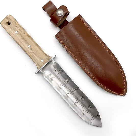 Ferry-Morse Premium Garden Hori Hori Knife & Trowel Combo Hand Tool for Weeding, Planting, Digging, 7" Stainless Steel Blade with Cutting Edge