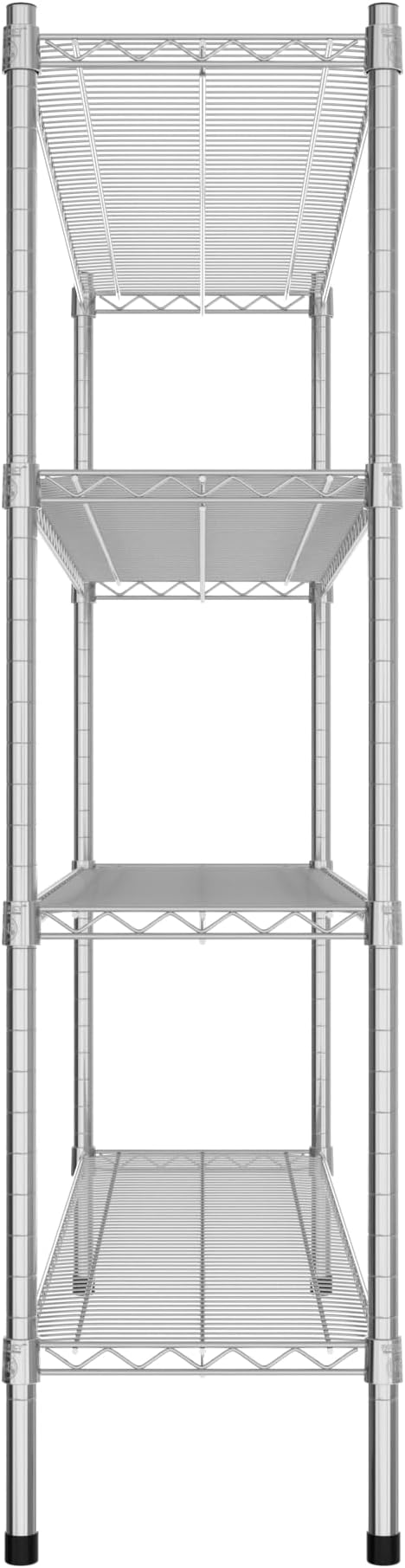 Commercial NSF Listed Chrome Stationary Wire Shelving Kit 14" x 54" x 54", with 4 Shelves Perfect for Warehouse, Walk-in Refrigerator, Freezer, Grocery Store, Restaurant, Dishroom
