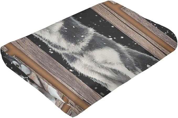 Siberian Husky Throw Blanket Funny Huskey Dogs Flannel Blankets Huskies Fuzzy Plush Super Soft Cozy Warm Decor Gifts for Boys Girls Kids Adults Men Women 50" x 60"