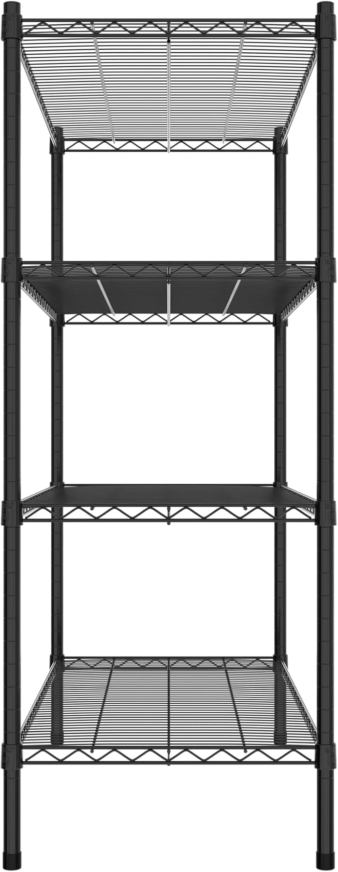 Commercial NSF Listed Black Epoxy Stationary Wire Shelving Kit 21" x 42" x 54", with 4 Shelves Perfect for Warehouse, Walk-in Refrigerator, Freezer, Grocery Store, Restaurant, Dishroom