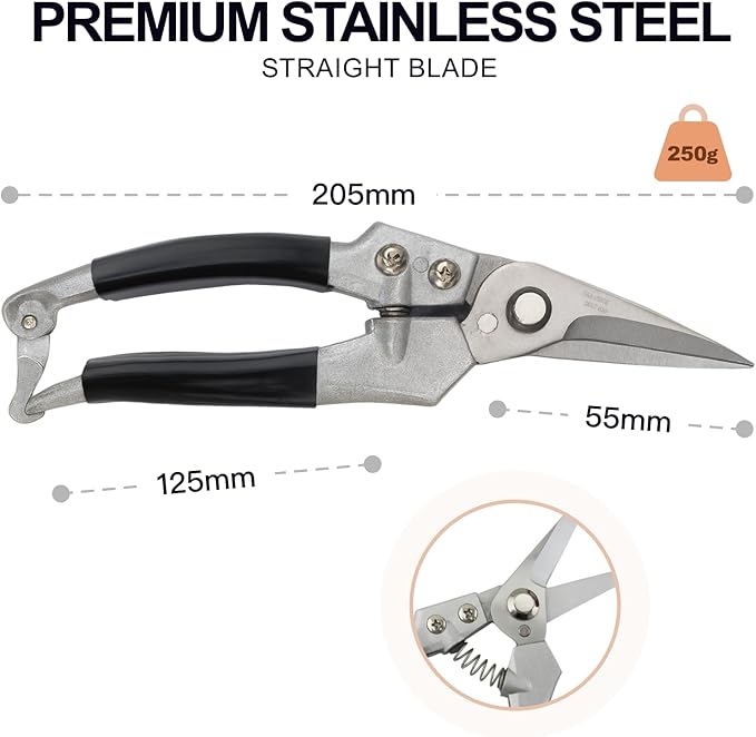 Goat Hoof Trimmers and Farrier Shears – Versatile Hoof, Wire, and Pipe Cutting Tool for Livestock – Silver (2pack)