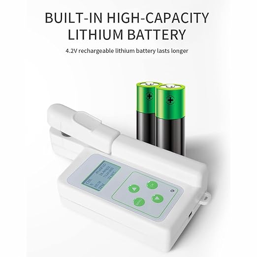 Plant Nutrition Tester, 4In1 Chlorophyll Meter High-Precision Detection of Chlorophyll and Nitrogen Content, Rapid Measurement, Data Storage and Analysis. Suitable for Agriculture, Research, Gardening