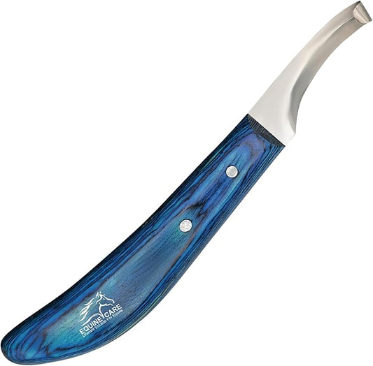 Equine Care Left-Handed Hoof Knife – Double-Ended Farrier Hoof Trimmer with Ultra-Sharp J2 Stainless Steel Blade, Ergonomic Handle – Professional Farrier Tool for Horses, Cows & Farm Livestock.
