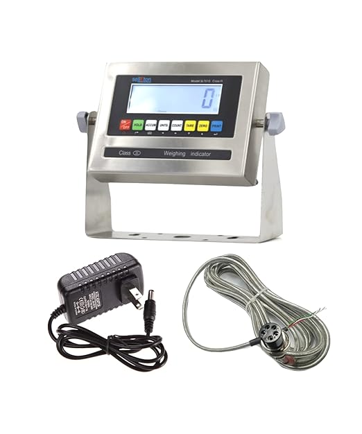 SellEton SL-7510-SS Stainless Steel Indicator with 5 Prong Connection & RS-232 Port & Compatible with Any Floor Scale