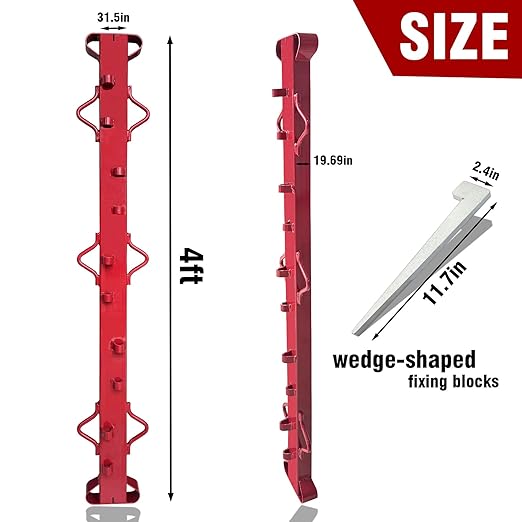 4ft Woven Wire Fence Stretcher Bar,Outdoor Havy Duty Metal Fence Tensioner Tool Fence Stretcher for Horse and Cattle Farm Fence, Horse Wire Mesh,Yards (4ft - incl/5 Wedges)