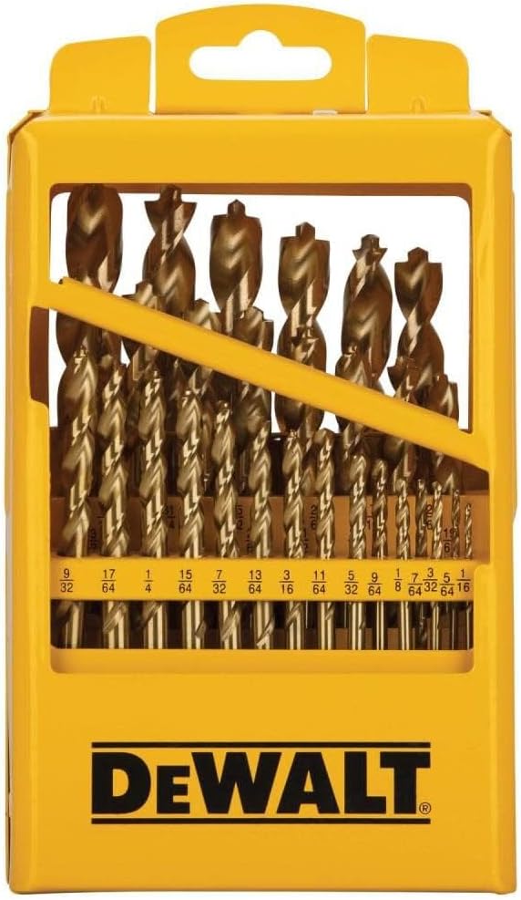 DEWALT Titanium Nitride Coated Drill Bit Set with Pilot Point, 29-Piece (DW1369)