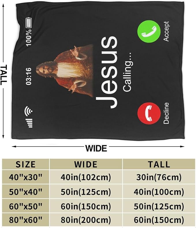 Jesus Blanket Christian Throw Blanket Soft Warm Cozy Fuzzy Plush Religious Throw Blanket Gifts for Girls Women Jesus Stuff Lightweight Fleece Flannel Gift Blankets for Kids Adults 50"X60"