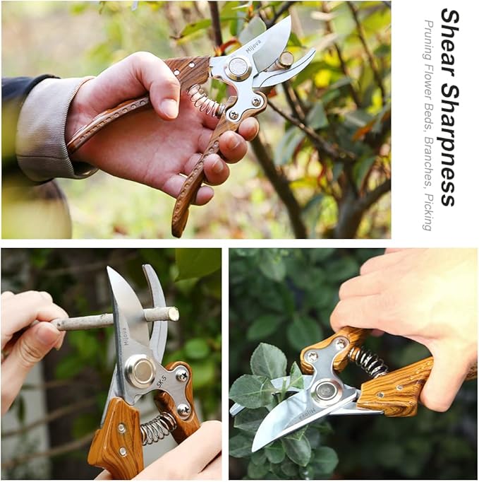 Garden Pruning Shears, Handheld Garden Shears for Heavy Duty, Ergonomic Gardening Tools for Pruning Branches, Plants, Shrubs and Vines, Professional Garden Tools for Gardening