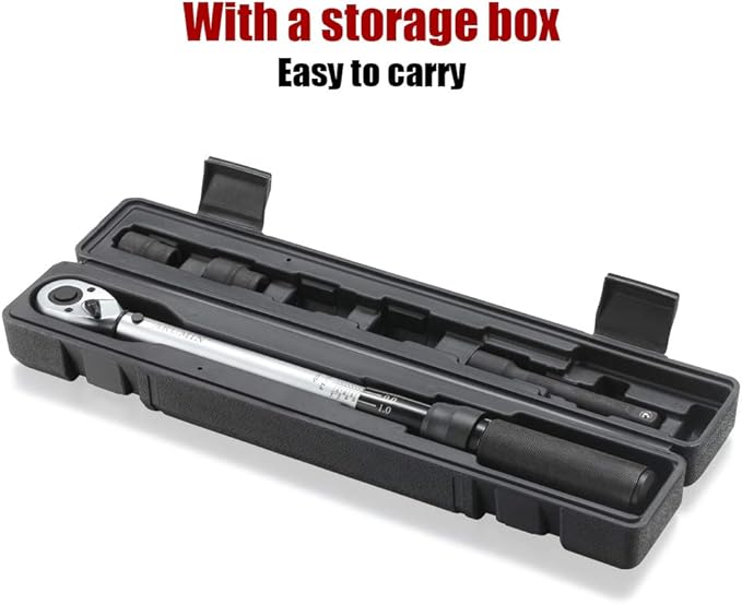 1/2-Inch Drive Click Torque Wrench (10-150 ft.-lb./13.6-203.3 Nm) Dual-Direction Adjustable Torque Wrench Set