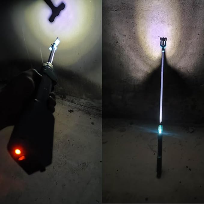 Cattle Prod Waterproof Cattle Prod Stick with LED Light, Rechargeable Electric Livestock Prod