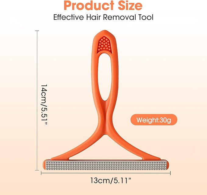 Manual Lint & Pet Hair Remover, Portable Fabric Fuzz Cleaner and Fur Removal Brush for Clothes, Carpets, Furniture, and Car Seats – Reusable Hair Removal Tool for Home and Pets (Qrange)