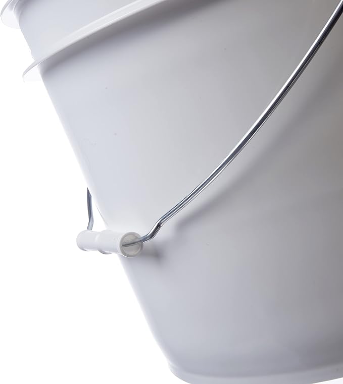 Consolidated Plastics 3.5 Gallon White Food Grade Buckets + 6 Gamma Seal Lids, BPA Free Container Storage, Durable HDPE Pails, Made in USA (6 Pack)