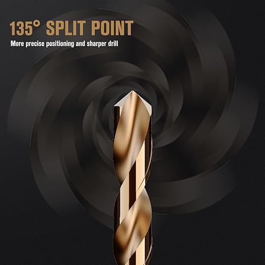 Cobalt Drill Bit Set, 115Pcs M35 High Speed Steel Bits for Hardened Metals, Stainless Steel, Cast Iron and Wooden Plastics, with Metal Index Storage Box