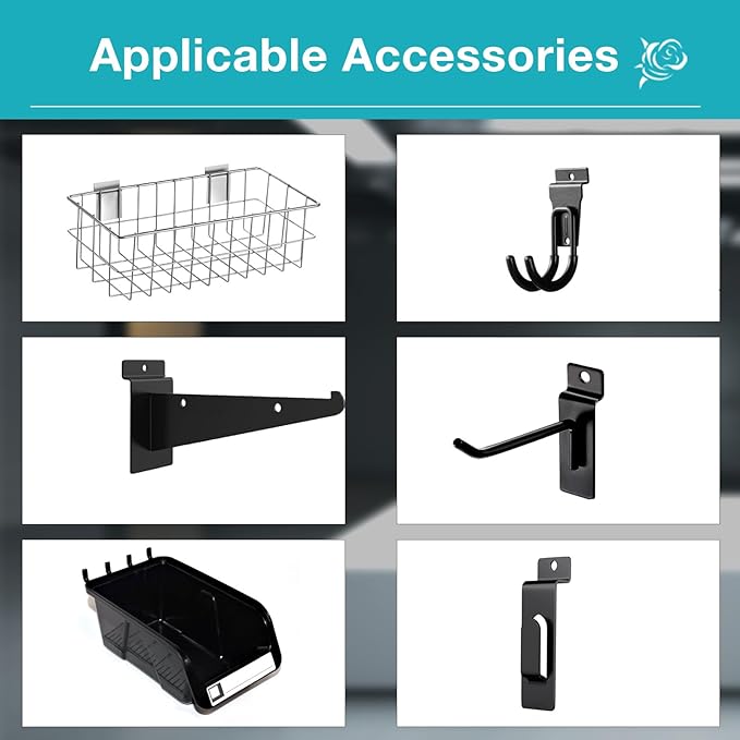 NeatiEase Slatwall Panel Wall Storage Systems, 4 x 8ft Slat Wall Paneling Garage Wall Organizer, Heavy Duty Wall Mounted PVC Wall Rack (Black)