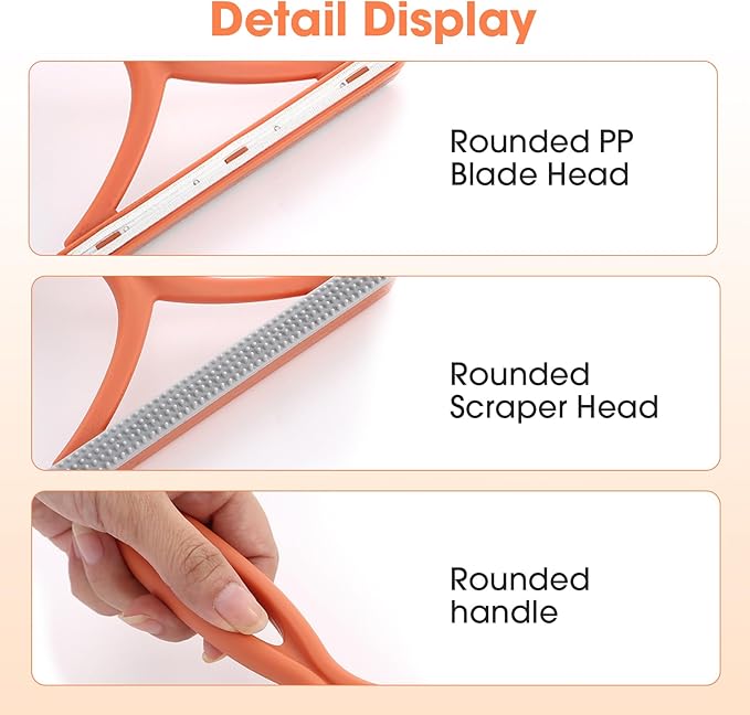 Manual Lint & Pet Hair Remover, Portable Fabric Fuzz Cleaner and Fur Removal Brush for Clothes, Carpets, Furniture, and Car Seats – Reusable Hair Removal Tool for Home and Pets (Qrange)