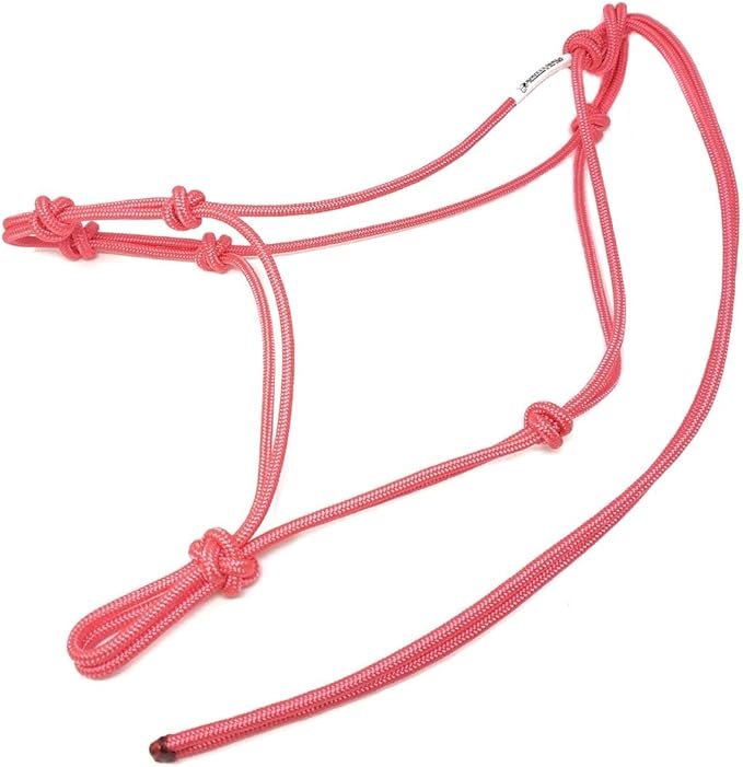 Horse Rope Training Halter - 4 Knot 1/4" Stiff Halter Cord - Used by Famous Trainers Multiple Sizes Multiple Colors