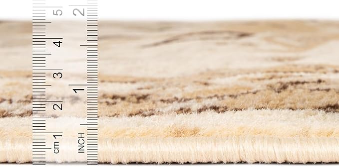 Unique Loom Taftan Collection Border Geometric Tribal Inspired Design Area Rug (2' 2 x 8' 2 Runner, Ivory/ Tan)