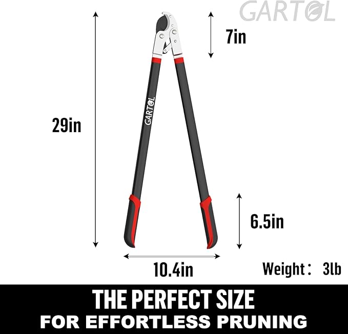 GARTOL Anvil Lopper, 29″ Heavy Duty Tree Branch Cutter (2″ Cutting Capacity), Compound Action for Effortless Cutting | Ergonomic Non-Slip Handles | Ideal for Tree Trimming & Garden Maintenance