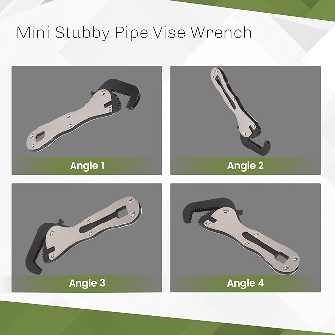 The Mini Stubby, Mini Stubby Pipe Vise Wrench, Mini Self Adjusting Wrench, Size, 2 in 1 Wrench Tool for Tight Spaces