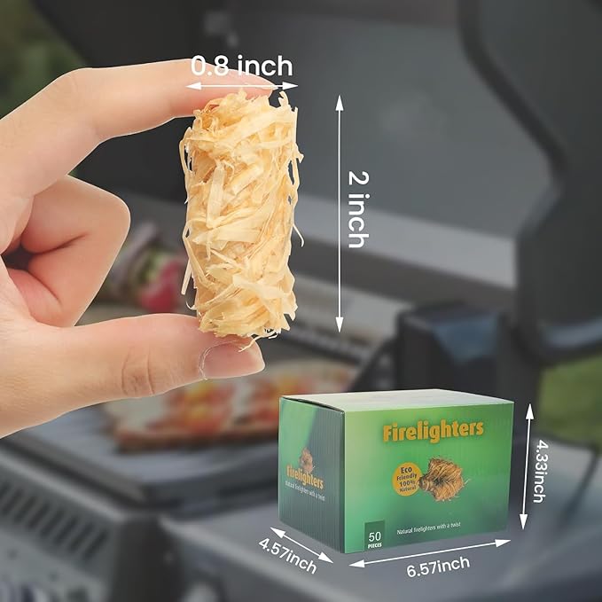 GEEKHOM 50-Piece Wax Fire Starters: All-Weather Natural Firelighters for Grill, Wood Stove, Pizza Oven & Campfire, Eco-Friendly