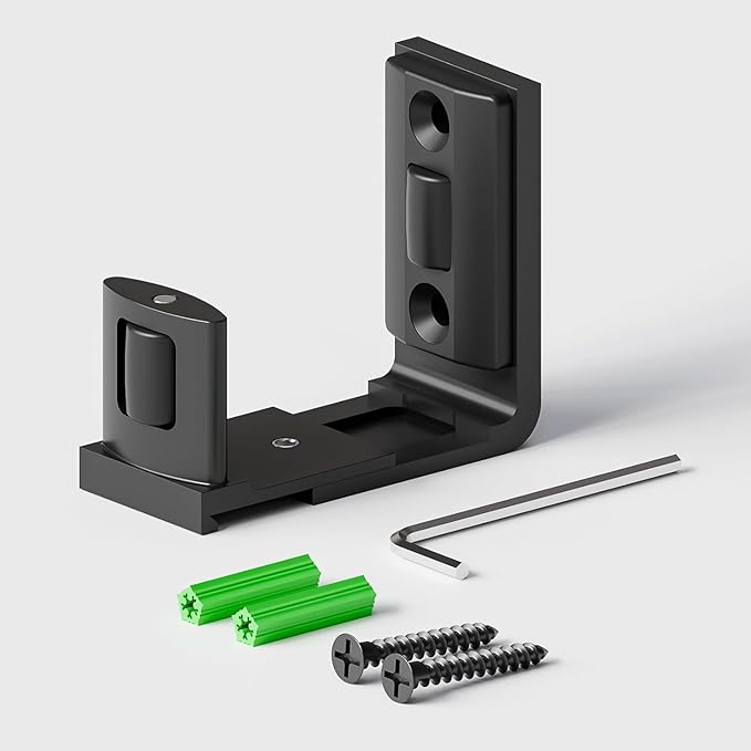 Sliding Barn Door Floor Guide Bottom Adjustable Roller Guides Wall Mounted Black