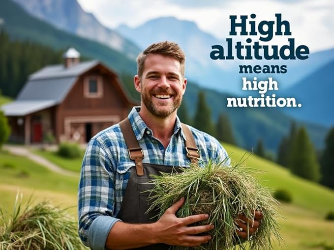 Blue Mountain Hay | Fresh Timothy Hay (10 Pounds) | Great for All Ages | High-Altitude Hay Pet Food for Rabbits, Guinea Pigs, Chinchillas, Hamsters, and Other Small Pets