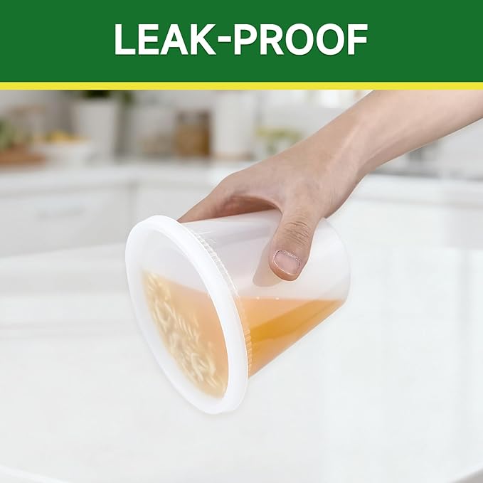 50 Set 24 oz Deli Containers with Lids, Leak-Proof BPA Free Plastic Take Out Bowls, Food Storage Containers for Takeout Meal Prep Storage, Freezer, Microwave & Dishwasher Safe