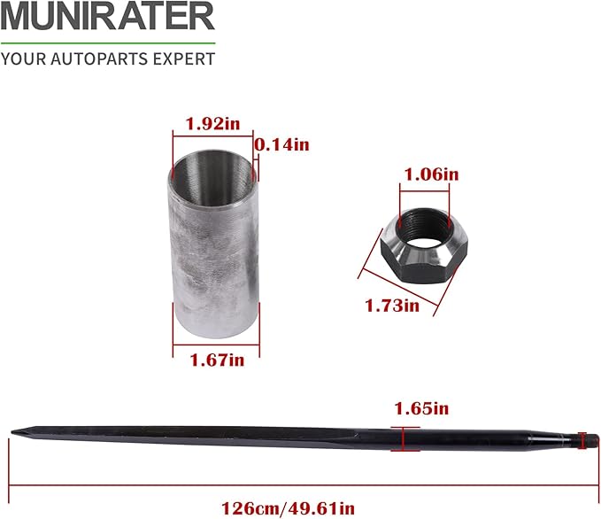 1PCS 49In Black Hay Bale Piercing Fork 4500lbs Load-Bearing Quick Connection System Replacement for Skid Steer Loaders Tractors and Farm Tools