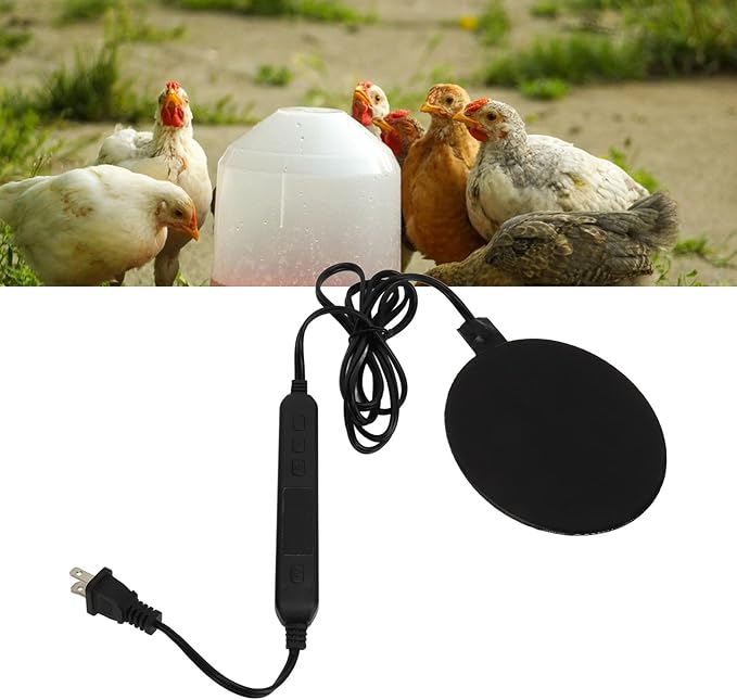 Chicken Water Heater for Winter, Poultry Water Heater Base 35W 120V Silicone Heated Pad Chicken Waterer Heated Chicken Coop Heater for Metal Bucket Stock Tank