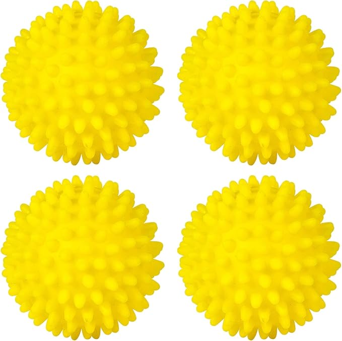 Dryer Balls 4 Pack - Non-Toxic Reusable Dryer Balls (Yellow)