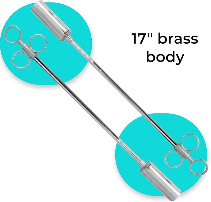 17" Metal Head Balling Gun Spring Clip with 3" Brass Metal Head – Durable Veterinary Tool for Efficient Medication Delivery in Large Animals, Livestock Care, and Cattle Treatment