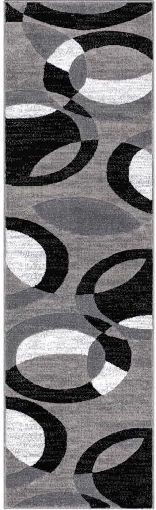 Well Woven Dulcet Bingo Grey Modern Geometric 2'3" x 7'3" Runner Rug