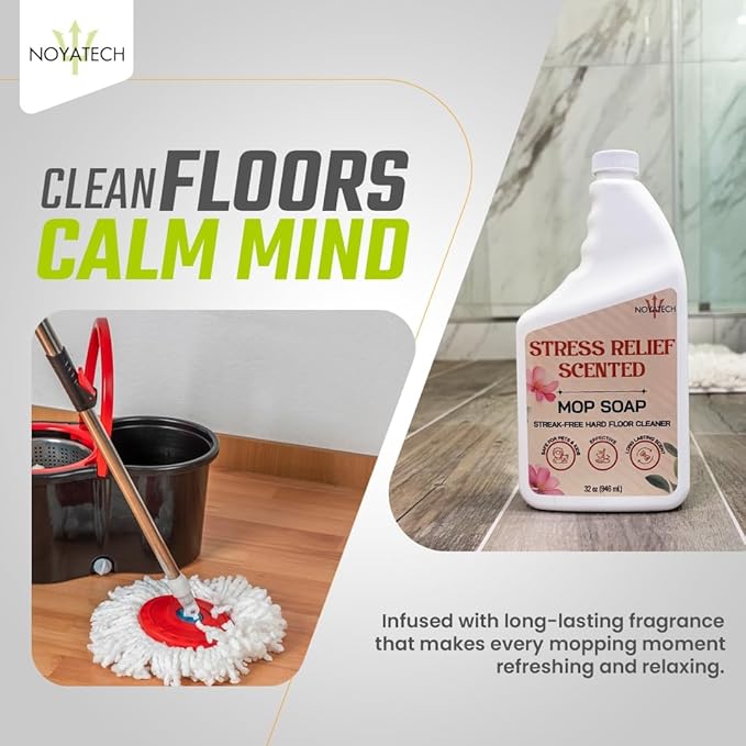 Mop Soap Highly Scented Stress Relief Fragrance. Floor Cleaner Concentrate – Non-Toxic, Pet safe, No Residue – Safe for Tile, Stone, Marble, Wood, & Grout – For All Mop Types – Made in USA