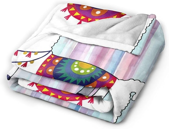 Llama Blanket Super Cozy Soft Cute Llama Animal Throw Blanket Warm Plush Fluffy Alpaca Stuff Gifts for Women Girls Fleece Flannel Gift Blankets for Kids Adults 60"X50"