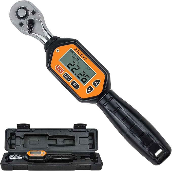 Digital Torque Wrench, 73.7 Ft.lbs/3-100 N.m, 1/2 in Drive Rachet Torque Wrench with Buzzer & LED Indicator Four Units of Measure Torque Wrenches Digital