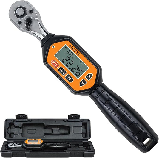 Digital Torque Wrench, 73.7 Ft.lbs/3-100 N.m, 1/2 in Drive Rachet Torque Wrench with Buzzer & LED Indicator Four Units of Measure Torque Wrenches Digital
