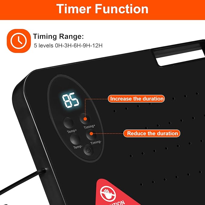 Chicken Coop Heater for Winter, Inside and Outdoor Pet, Animal Heater,Radiant Heat Panel with Overheating Protection with High Temperature Alert,Remote Control Timing Function, Adjustable Temp