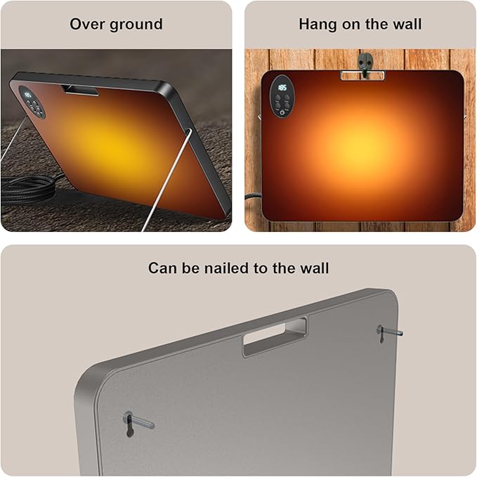 Chicken Coop Heater for Winter, Inside and Outdoor Pet, Animal Heater,Radiant Heat Panel with Overheating Protection with High Temperature Alert,Remote Control Timing Function, Adjustable Temp