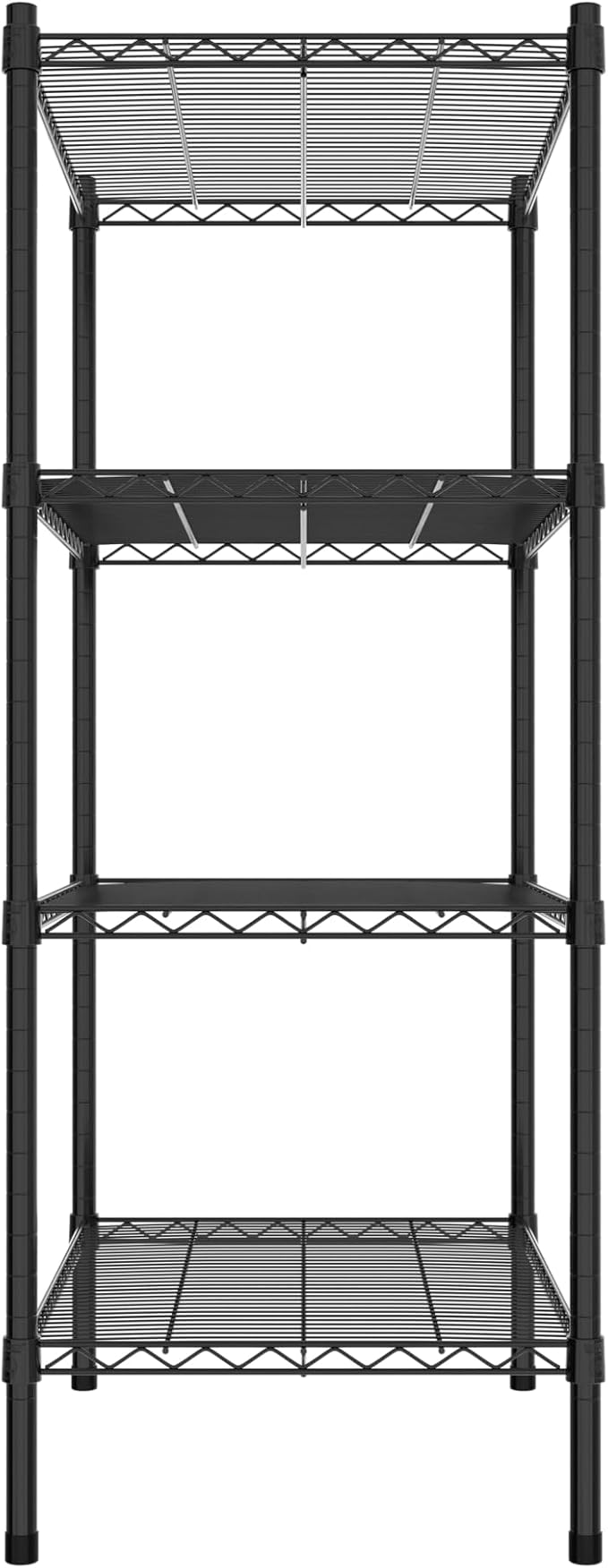 Commercial NSF Listed Black Epoxy Stationary Wire Shelving Kit 21" x 30" x 54", with 4 Shelves Perfect for Warehouse, Walk-in Refrigerator, Freezer, Grocery Store, Restaurant, Dishroom
