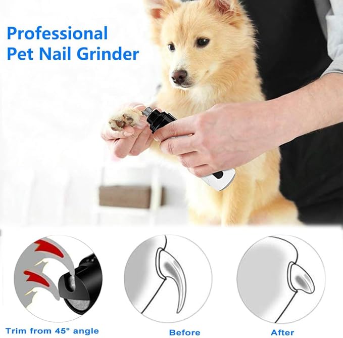 Silent Groom Pro,Silent Groom Pro Nail Grinder,2025 New Mute USB Rechargeable Pet Nail Trimmer,Pet Claw Beauty Trimming Tool, Equipped With 2-Speed, 3-Port, and Long Battery,Safe Claw Trimming at Home