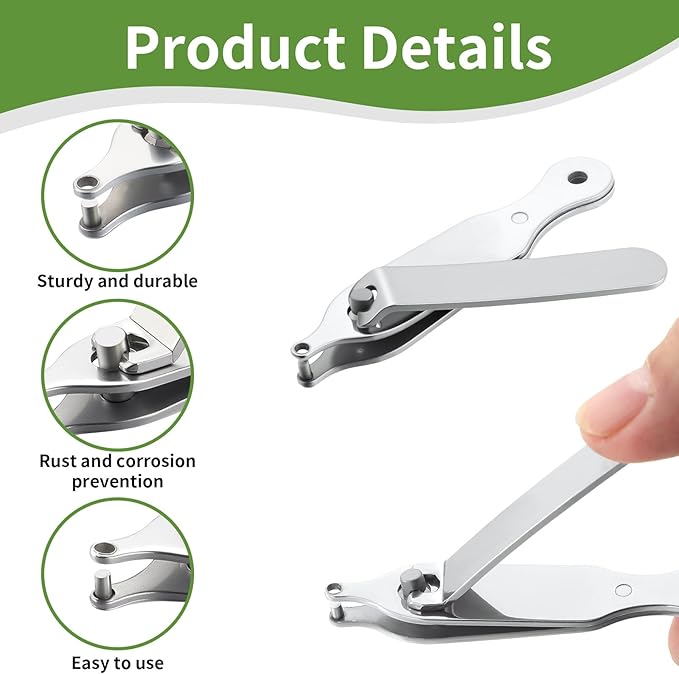 Lasnten 3 Pack Chick Toe Punch Cutter Machine, Silver Metal Toe Clipper for Chicks Precise & Quick Debeaking Tool for Poultry, Chicks, Baby Chickens