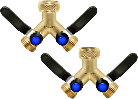 BACASIN 2 Pack Hose Splitter 2 Way Heavy Duty