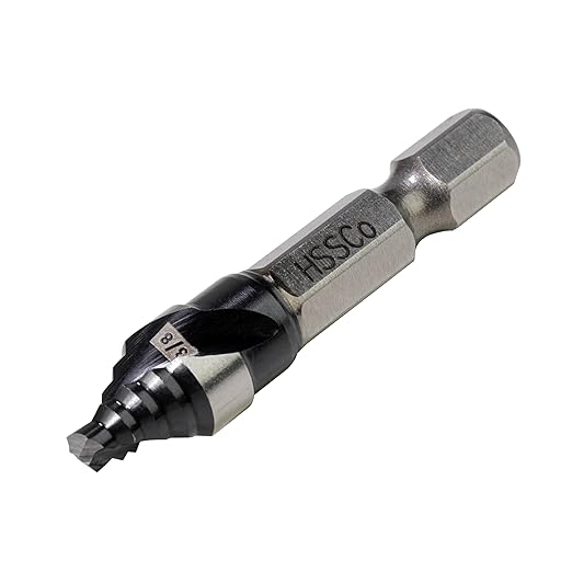 M35 HSS 3/8 Inch Step Drill Bit, Single Size Unibit with Double Spiral Flutes for Drilling Small Holes on Stainless Steel, Metal, Wood, Plastic