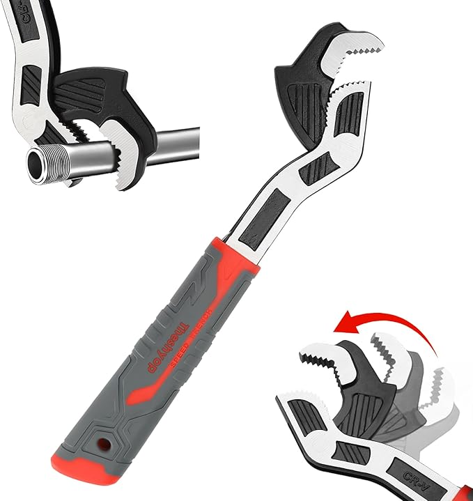 Multifunctional Self-Locking Wrench - 6, 8, 10, 12 Inch Adjustable Pipe Wrench With Non-Slip Handle, Chrome Vanadium Alloy Steel (10 In)